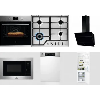 Set domácích spotřebičů ELECTROLUX KOFGH70TX + ELECTROLUX KGS64362XX + ELECTROLUX LFV316K + ELECTROLUX EMS4253TEX + ELECTROLUX EEM43300IX + ELECTROLUX LNT3LF18S
