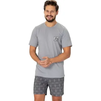 Pánské pyžamo Pánské pyžamo Parker 1277/31 HOTBERG šedá XL