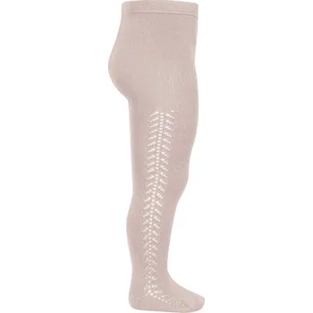 DĚTSKÉ BAVLNĚNÉ PUNČOCHÁČE CONDOR S HÁČKOVÁNÍM, OLD ROSE Velikost: 2 | výška 82-89 cm