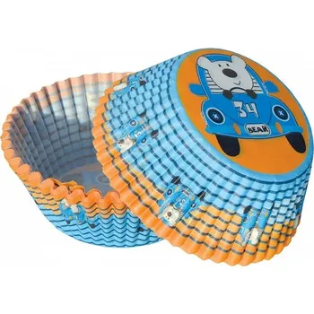 Jednorázové nádobí Košíčky papírové Medvídek v autě, 50 ks, v.30xpr.50 mm