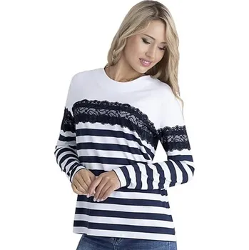 Dámské tričko Dámská halenka 1143 HAJDAN bílá-granát 3XL