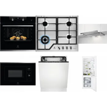 Set domácích spotřebičů ELECTROLUX KODEH70X + ELECTROLUX KGS64362XX + ELECTROLUX LFP326S + ELECTROLUX LMS2203EMX + ELECTROLUX EEA27200L + ELECTROLUX ENT6TF18S