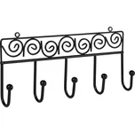 Walteco Věšáková lišta 320x155mm, 5 háčků, černá, 5 ks