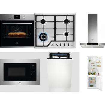 Set domácích spotřebičů ELECTROLUX KOFGH70TX + ELECTROLUX KGS64362XX + ELECTROLUX LFT426X + ELECTROLUX EMS4253TEX + ELECTROLUX EEM23100L + ELECTROLUX LND5FE18S