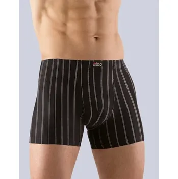 Boxerky Pánské boxerky s delší nohavičkou GINA 74087P černá šedá M/L