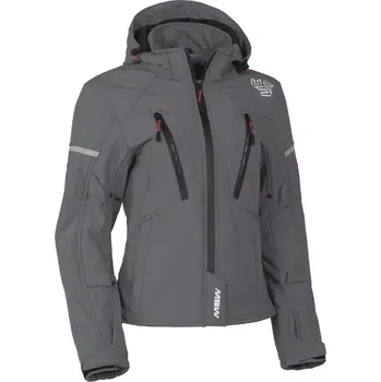 Moto bunda MBW HANA Grey SOFTSHELL dámská bunda na motorku/scooter s chrániči