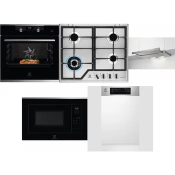 Set domácích spotřebičů ELECTROLUX KODEC75X2 + ELECTROLUX KGS64362XX + ELECTROLUX LFP326S + ELECTROLUX LMS4253TMX + ELECTROLUX EEM43300IX