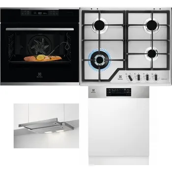 Set domácích spotřebičů ELECTROLUX KOBCS31X + ELECTROLUX KGS64362XX + ELECTROLUX LFP326S + ELECTROLUX EEM48300IX - přebaleno