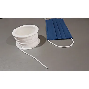 Textilní guma Roušková kulatá dutinová gumička černá