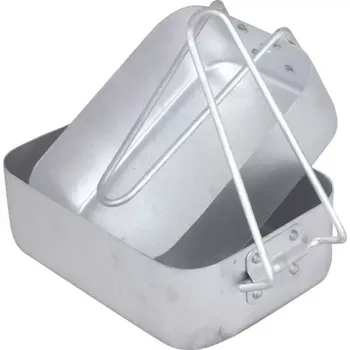 Outdoor vaření Ešus orig. Britský-POUŽITÝ (Originální 2dílný hliníkový ešus čtvercovitého tvaru používaný současnou Britskou Armádou.)