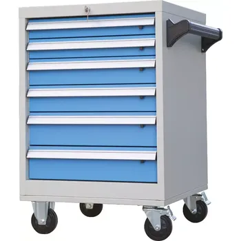 DVZ - 406 - vozík úložný, 6 zásuvek, ocel, šedomodrý