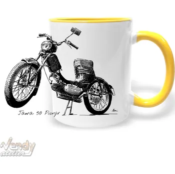 Hrnek - Jawa 50 Pionýr Pařez Barva: Žlutá