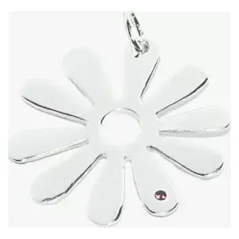 Přívěsek Stříbrný přívěsek kytka rubín - DN24 (Stříbrná kytička s rubínem)