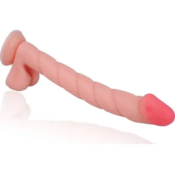 Dildo LOLO dlouhé realistické dildo s varlaty a přísavkou přírodní