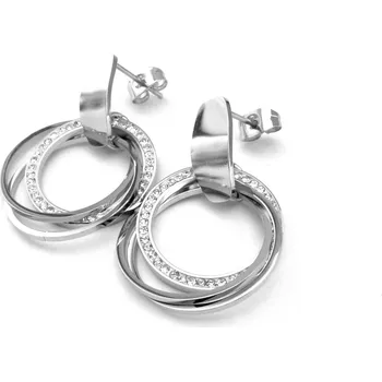 Náušnice Steel Jewelry Náušnice propojené kroužky z chirurgické oceli NS140215 dárkové balení zdarma