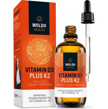 WoldoHealth | Tekutý vitamín D3+K2 - 1000 I.U. z lanolinu v kokosovém MCT oleji - 50 ml