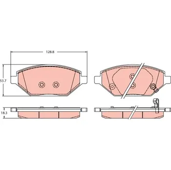Autodíl Sada brzdových destiček, kotoučová brzda TRW GDB2425
