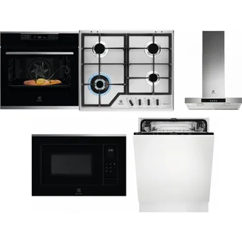 Set domácích spotřebičů ELECTROLUX KOBCS31X + ELECTROLUX KGS64362XX + ELECTROLUX LFT426X + ELECTROLUX LMS4253TMX + ELECTROLUX EEA27200L