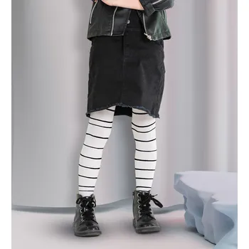 Dívčí pruhované punčochy Knittex DR 2406 Wednesday 40 den Velikost: 140/146, Barva: Bílá