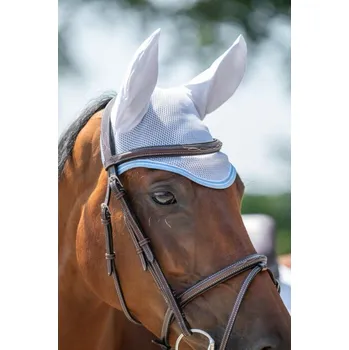 Koňská maska proti hmyzu Čabraka na uši Airy Mash - bílá - Cob