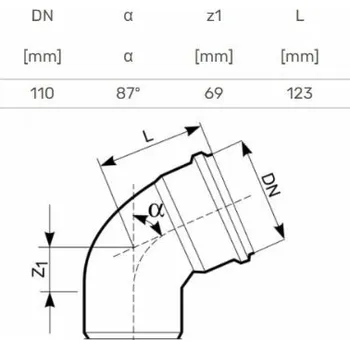 Kanalizační potrubí Venkovní drenážní koleno Magnaplast, O 110 mm, 87°