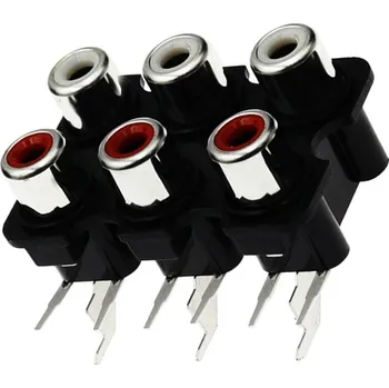 Elektrická zásuvka Konektor 6x CINCH zásuvka THT