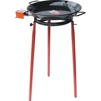 Pánev Set hořák M30 Paella 30 cm jeden okruh, stojan a pánev smalt 40 cm (ideální souprava pro grilování a vaření nejen pod širým nebem)