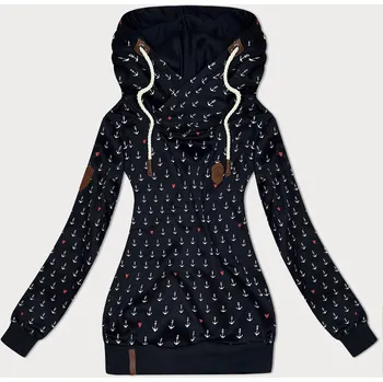 Dámská mikina Černá vzorovaná dámská mikina (2304) odstíny černé XXL (44)