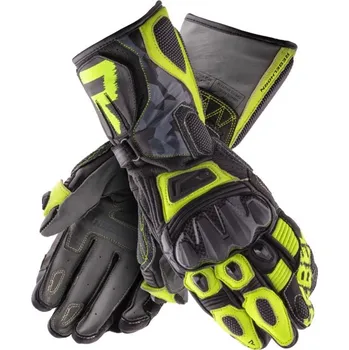 Moto rukavice Rukavice na motorku Rebelhorn Rebel černo-camo-fluo žluté