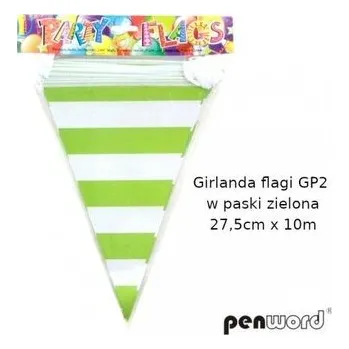 Set školních potřeb Girlanda flagi w paski zielona 27.5cmx10m