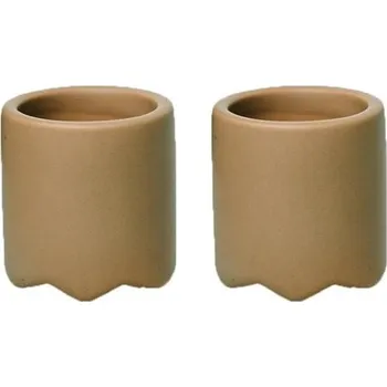 Stojánek na vajíčko Lübech Living Keramický kalíšek na vajíčko Wave 5x5cm SET/2ks karamelový