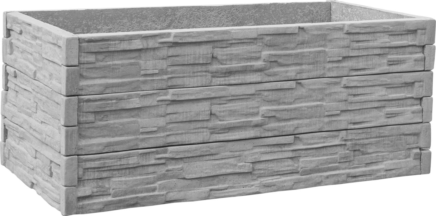 Betonový vyvýšený záhon 200 x 100 cm, výšky 75 cm, šedý