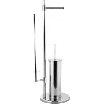 WC štětka Erga Sisu, držák na toaletní papír se zásobníkem a WC kartáčem 3v1, chromová, ERG-YKA-P.SISU-CHR