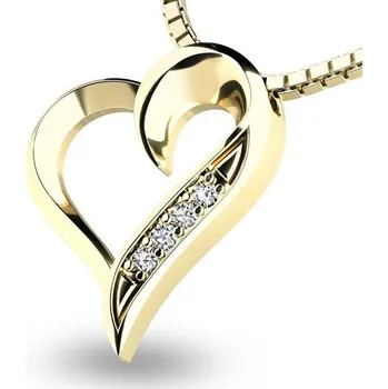 Přívěsek Dámský přívěsek žluté zlato 585/1000 zirkon srdce 10873-ZL-ZIR bez řetízku
