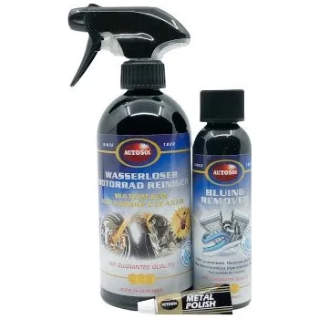 Motokosmetika Autosol sada na motocykl Waterless Cleaner a Bluing Remover