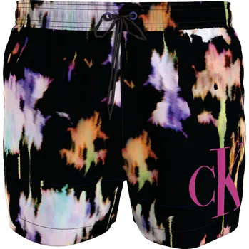 Pánské plavky Pánské plavky SHORT DRAWSTRING KM0KM00968 0GJ černá s barevným vzorem - Calvin Klein XL
