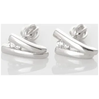 Náušnice Stříbrné náušnice pecičky se zirkony STNAU1791F