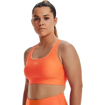 Podprsenka dámská sportovní podprsenka UNDER ARMOUR - ORANGE - M (Under Armour HeatGear Armour Mid Padless Sports Bra)