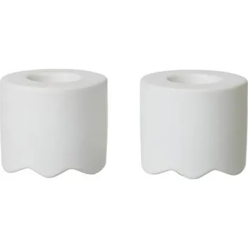 Svícen Lübech Living Keramický svícen Wave SET/2ks bílý