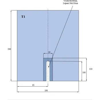rouška U Rouška 190x200, výsek 8x100cm s lepením (30ks/kart)