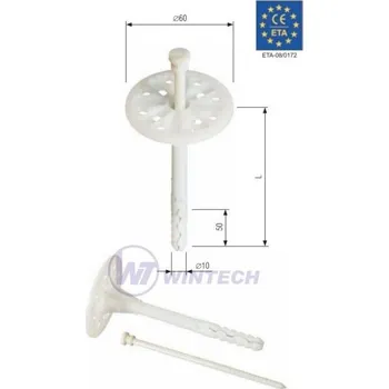 Hmoždinka Talířová hmoždinka 10x110 s plast. trnem Balení: 200 ks NIAFB10110AO0