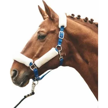 Vybavení pro koně Ohlávka-North-se synt. beránkem, Cob - Tmavě modrá