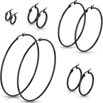 Náušnice Ocelové náušnice kruhy 20-70 mm Just me Černé, Průměr 20 mm Impress Jewelry 170216181740s4