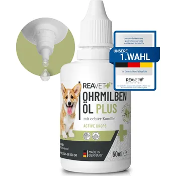 Antiparazitikum pro psa REAVET Ušní olej na roztoče Plus - pes (50 ml - 110 ml) Objem: 50 ml