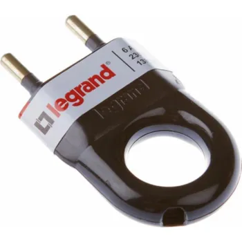 vypínač a zásuvka Zástrčka LEGRAND, 2P, 6A, 230V, černá