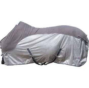 Vybavení pro koně HKM Deka proti hmyzu Comfort HKM, s fleecem, grey/nature/blue Délka zad: 135 cm