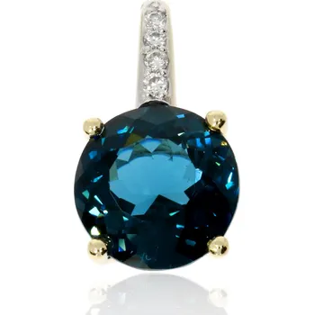 Přívěsek Zlatnictví Helios Topaz a diamanty- zlatý přívěsek