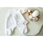 AMÁLKA Plyšové polodupačky minky, bílé Velikost: 74