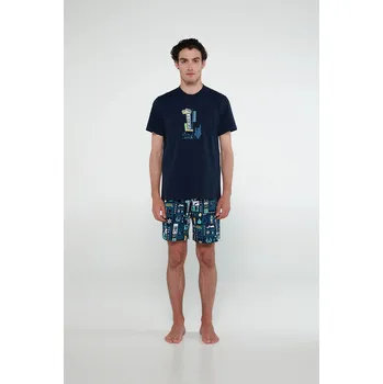 Pánské pyžamo Vamp - Pyžamo s krátkými rukávy 20650 - Vamp blue xxl