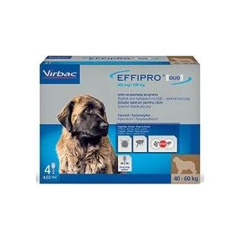 Antiparazitikum pro psa Effipro DUO Dog XL (40-60kg) 402/120 mg, 4x4,02ml
